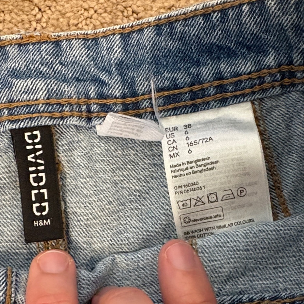 Divided Light Blue Denim A-Line Button-Front Skirt - Picture 3 of 5
